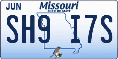 MO license plate SH9I7S