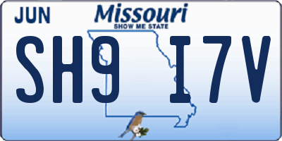 MO license plate SH9I7V