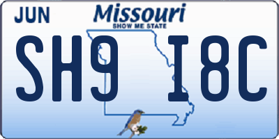 MO license plate SH9I8C
