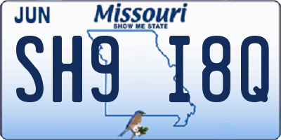 MO license plate SH9I8Q