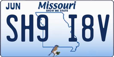 MO license plate SH9I8V