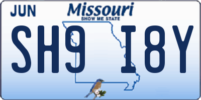 MO license plate SH9I8Y