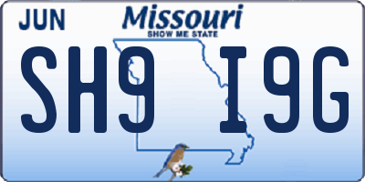 MO license plate SH9I9G