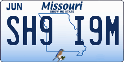 MO license plate SH9I9M