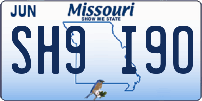 MO license plate SH9I9O