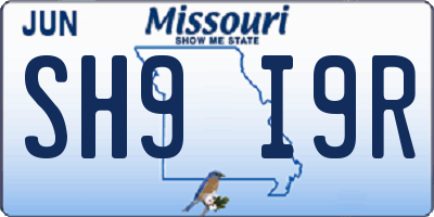 MO license plate SH9I9R