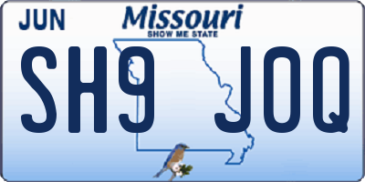 MO license plate SH9J0Q