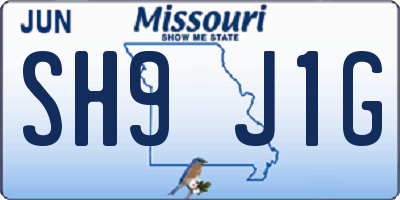 MO license plate SH9J1G