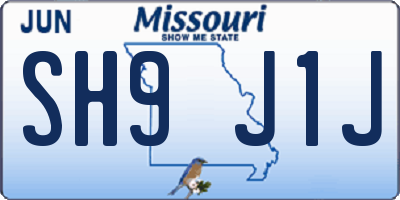 MO license plate SH9J1J