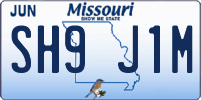MO license plate SH9J1M