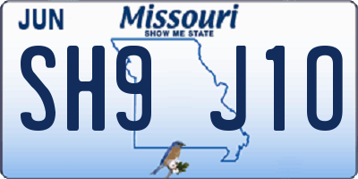 MO license plate SH9J1O