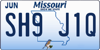 MO license plate SH9J1Q