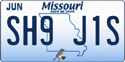 MO license plate SH9J1S