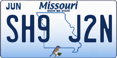 MO license plate SH9J2N