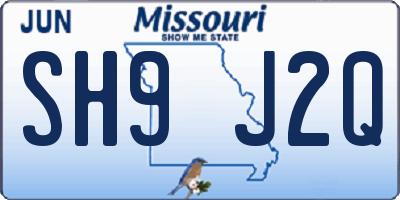 MO license plate SH9J2Q