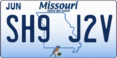 MO license plate SH9J2V