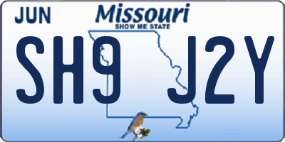 MO license plate SH9J2Y
