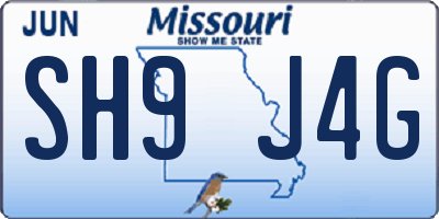 MO license plate SH9J4G
