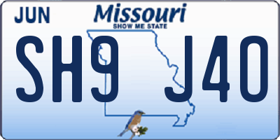 MO license plate SH9J4O