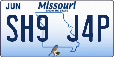MO license plate SH9J4P