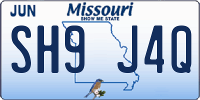 MO license plate SH9J4Q