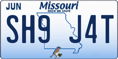 MO license plate SH9J4T