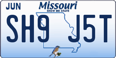 MO license plate SH9J5T