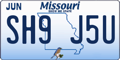 MO license plate SH9J5U