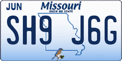 MO license plate SH9J6G