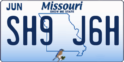 MO license plate SH9J6H