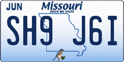 MO license plate SH9J6I