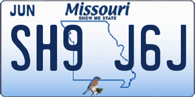MO license plate SH9J6J