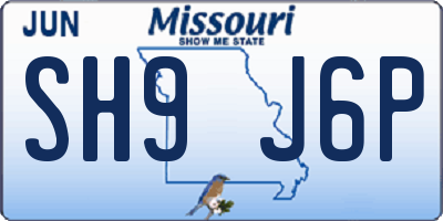 MO license plate SH9J6P