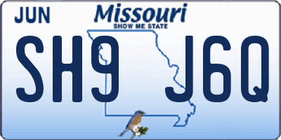MO license plate SH9J6Q