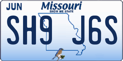 MO license plate SH9J6S