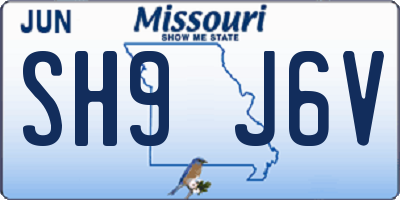 MO license plate SH9J6V