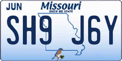 MO license plate SH9J6Y