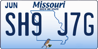 MO license plate SH9J7G