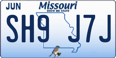 MO license plate SH9J7J