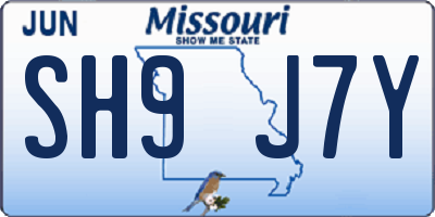 MO license plate SH9J7Y
