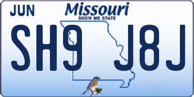 MO license plate SH9J8J