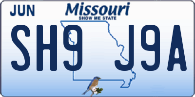 MO license plate SH9J9A