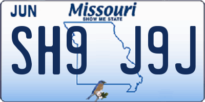MO license plate SH9J9J