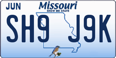 MO license plate SH9J9K