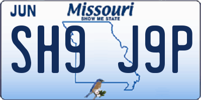 MO license plate SH9J9P