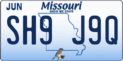 MO license plate SH9J9Q