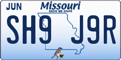 MO license plate SH9J9R
