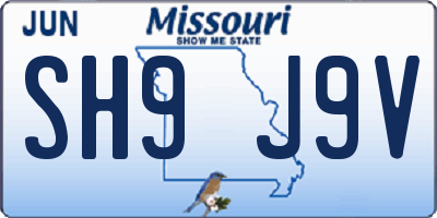 MO license plate SH9J9V