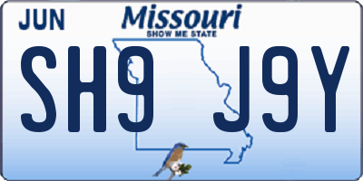 MO license plate SH9J9Y