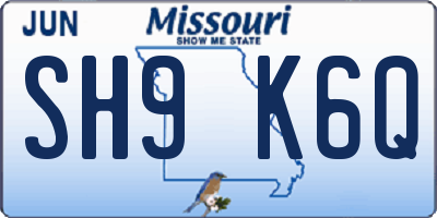 MO license plate SH9K6Q
